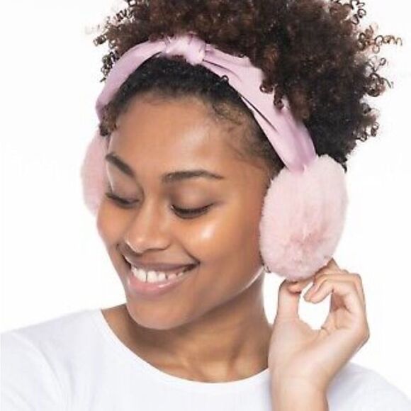 INC International Concepts Knot-Headband Faux-Fur Earmuff Blush Pink One Size - Picture 1 of 8